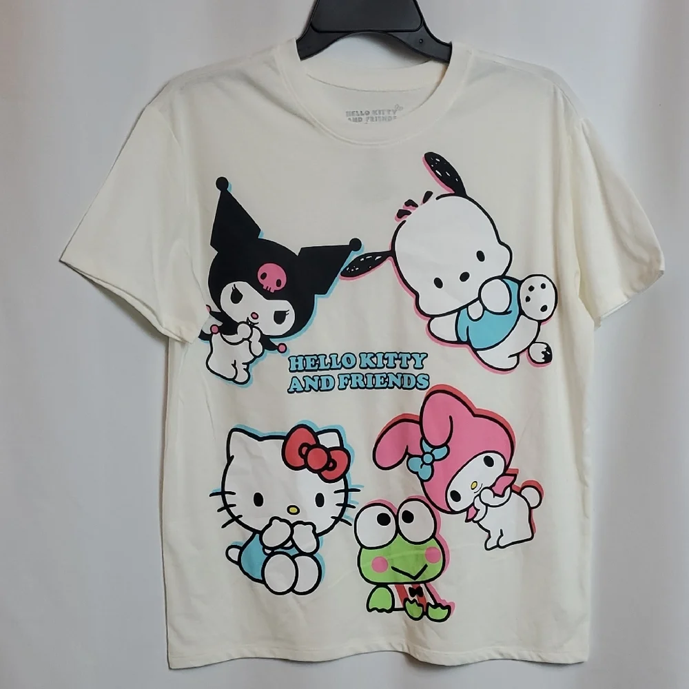 Hello Kitty White Short Sleeve Tee with Cartoon Design - Picture 1 of 4